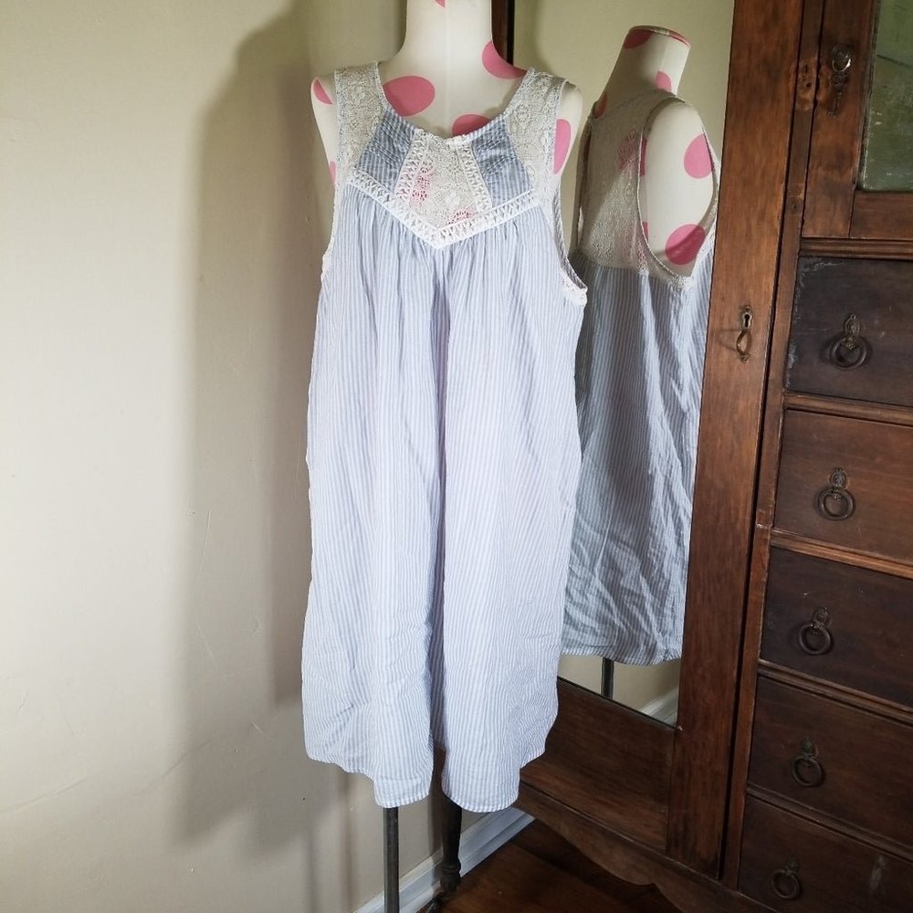 Sequin Hearts Striped Lace Dress XL